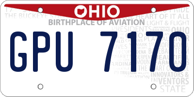 OH license plate GPU7170