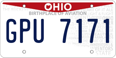 OH license plate GPU7171