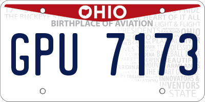 OH license plate GPU7173