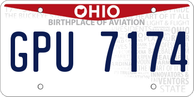 OH license plate GPU7174