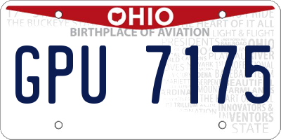 OH license plate GPU7175