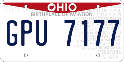 OH license plate GPU7177