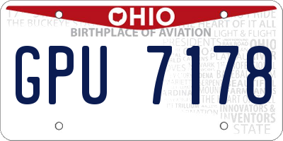 OH license plate GPU7178