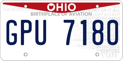 OH license plate GPU7180