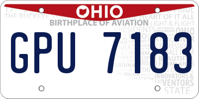 OH license plate GPU7183