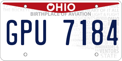 OH license plate GPU7184