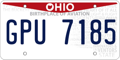 OH license plate GPU7185