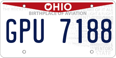 OH license plate GPU7188