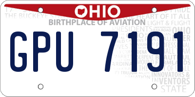 OH license plate GPU7191