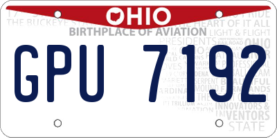 OH license plate GPU7192