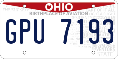 OH license plate GPU7193