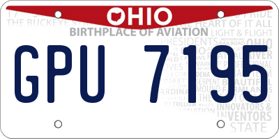 OH license plate GPU7195