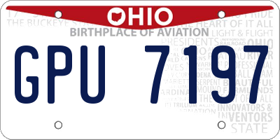 OH license plate GPU7197