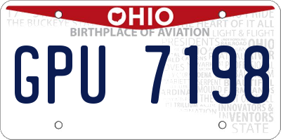 OH license plate GPU7198
