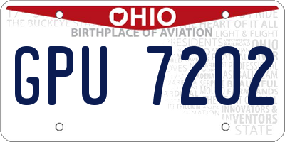 OH license plate GPU7202