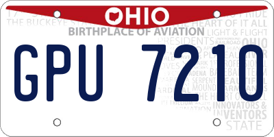 OH license plate GPU7210