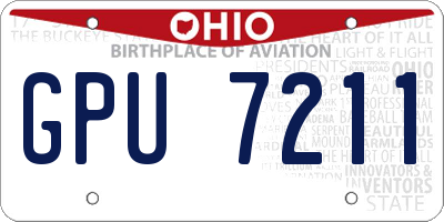 OH license plate GPU7211