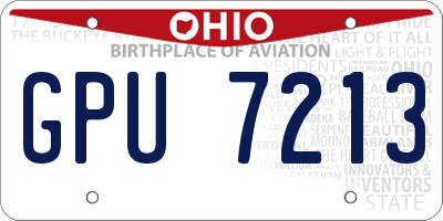 OH license plate GPU7213