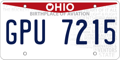 OH license plate GPU7215