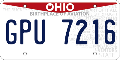 OH license plate GPU7216