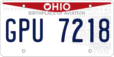 OH license plate GPU7218