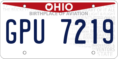 OH license plate GPU7219