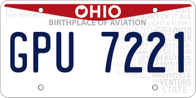 OH license plate GPU7221