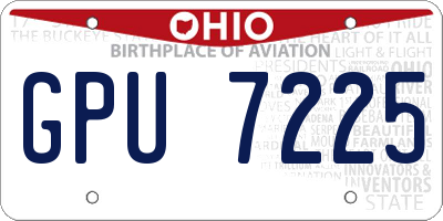 OH license plate GPU7225