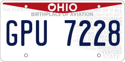 OH license plate GPU7228