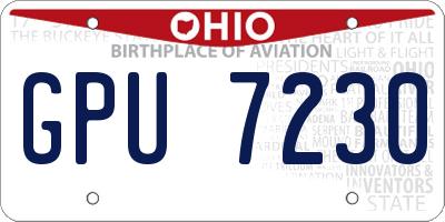 OH license plate GPU7230
