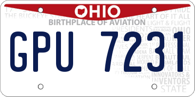 OH license plate GPU7231