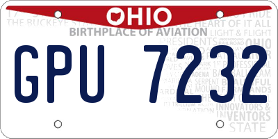 OH license plate GPU7232