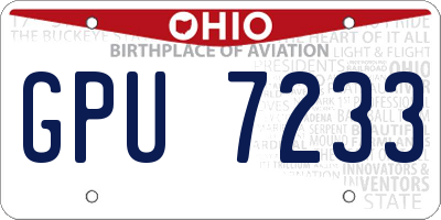 OH license plate GPU7233