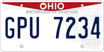 OH license plate GPU7234