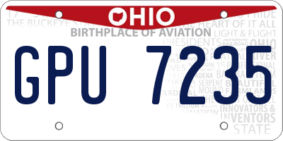 OH license plate GPU7235