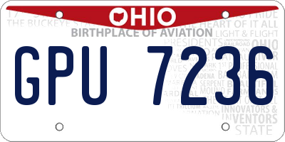 OH license plate GPU7236