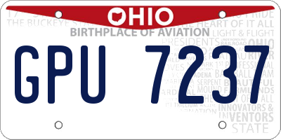 OH license plate GPU7237