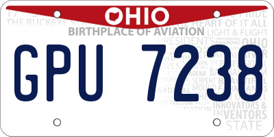 OH license plate GPU7238