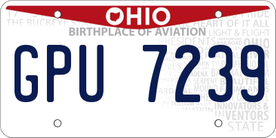 OH license plate GPU7239