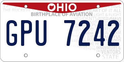 OH license plate GPU7242