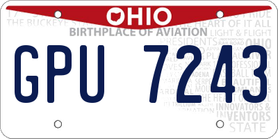 OH license plate GPU7243