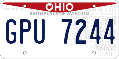 OH license plate GPU7244