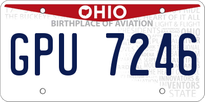 OH license plate GPU7246