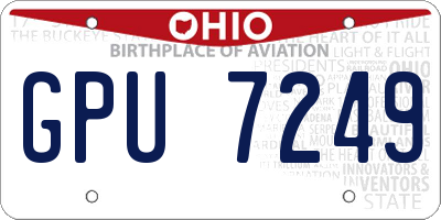 OH license plate GPU7249
