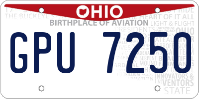 OH license plate GPU7250