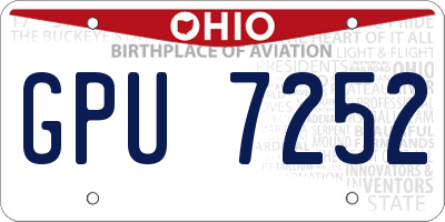 OH license plate GPU7252