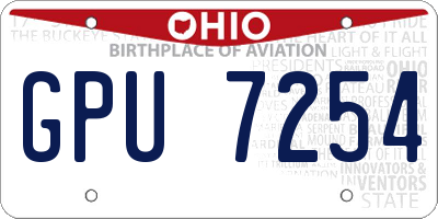 OH license plate GPU7254