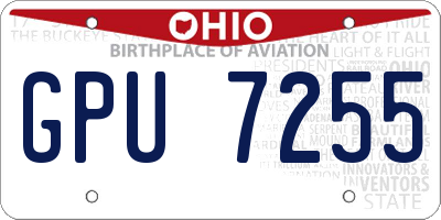 OH license plate GPU7255
