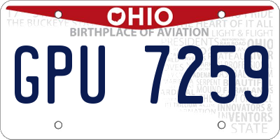OH license plate GPU7259