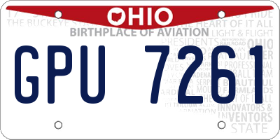 OH license plate GPU7261